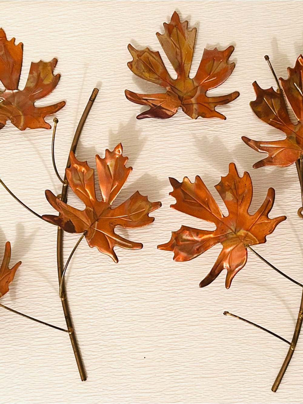 Copper Maple Bendable Metal Leaf Wall Art - Missing Leaves
